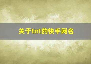 关于tnt的快手网名,关于tntqq网名