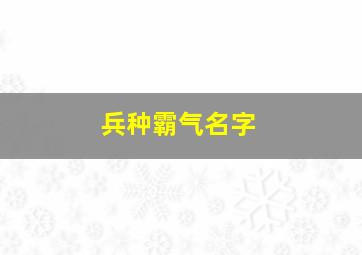 兵种霸气名字,兵种霸气名字男生