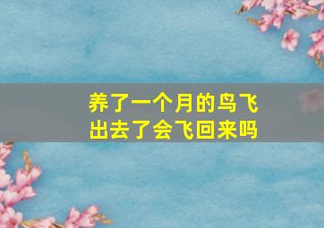 养了一个月的鸟飞出去了会飞回来吗