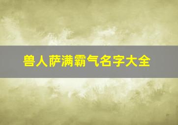 兽人萨满霸气名字大全,增强萨满取什么名字好拜托各位大神