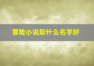 冒险小说取什么名字好,冒险小说推荐名著