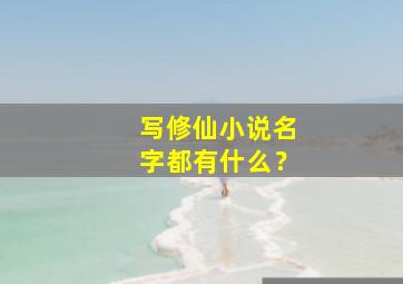 写修仙小说名字都有什么？,写修仙小说名字都有什么好听的