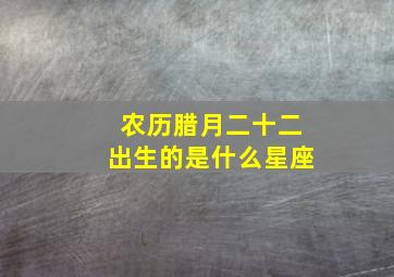 农历腊月二十二出生的是什么星座,农历腊月廿二是什么星座