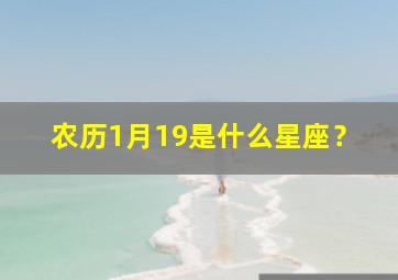 农历1月19是什么星座？,农历1月19是什么星座的男