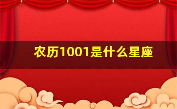 农历1001是什么星座,农历1月是什么星座