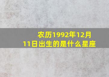 农历1992年12月11日出生的是什么星座,农历19921118出生的是什么星座