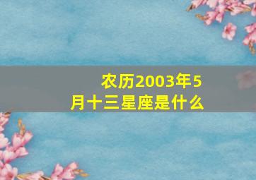 农历2003年5月十三星座是什么,2003年阴历五月十三是阳历多少号