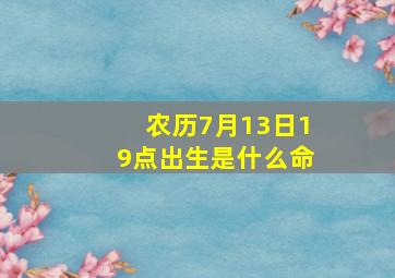 农历7月13日19点出生是什么命,农历7月13日19点出生是什么命格