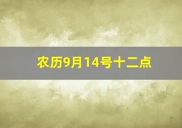 农历9月14号十二点,农历9月14号十二点出生