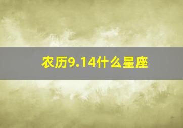 农历9.14什么星座