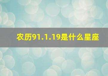 农历91.1.19是什么星座