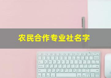 农民合作专业社名字,农民合作社名称参考