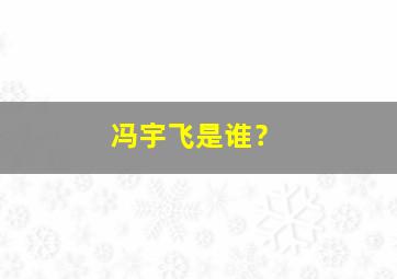 冯宇飞是谁？