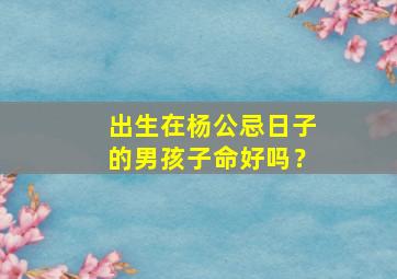 出生在杨公忌日子的男孩子命好吗？