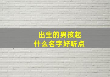 出生的男孩起什么名字好听点,出生小男孩取名字大全