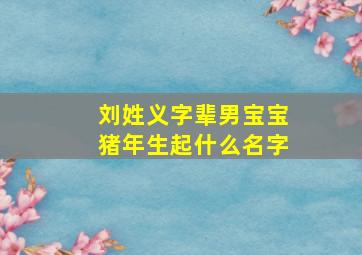 刘姓义字辈男宝宝猪年生起什么名字,姓刘义字辈取名