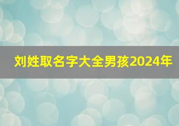 刘姓取名字大全男孩2024年,刘姓起名字大全男孩