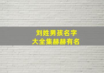 刘姓男孩名字大全集赫赫有名,刘姓男孩名字大全免费