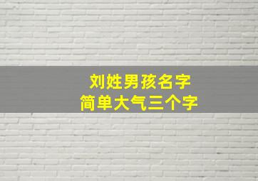 刘姓男孩名字简单大气三个字,刘姓起名大全