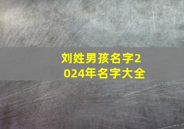 刘姓男孩名字2024年名字大全,2024年刘姓男孩取名