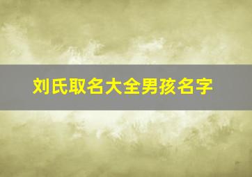 刘氏取名大全男孩名字,刘氏男宝宝取名免费