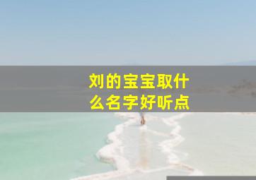 刘的宝宝取什么名字好听点,给刘宝宝取名字男孩