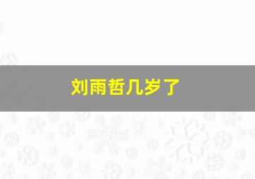 刘雨哲几岁了,李芙蓉人物介绍