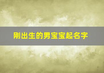 刚出生的男宝宝起名字,给刚出生的男宝宝起名