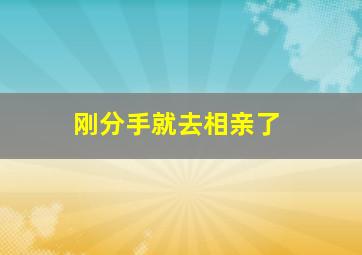 刚分手就去相亲了,刚分手就去相亲了正常吗