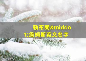 勒布朗·詹姆斯英文名字,勒布朗詹姆斯的英文名怎么写?