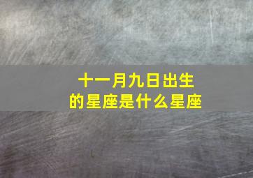 十一月九日出生的星座是什么星座,十一月九号出生的人是什么星座