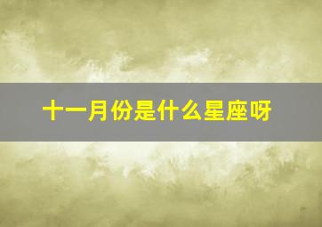 十一月份是什么星座呀,十一月份属于什么星座的