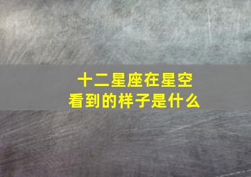 十二星座在星空看到的样子是什么,12星座在星空中是什么样的?