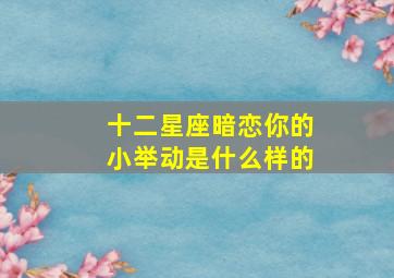 十二星座暗恋你的小举动是什么样的,十二星座男偷偷喜欢你十二星座暗恋小动作