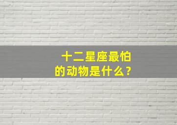 十二星座最怕的动物是什么？