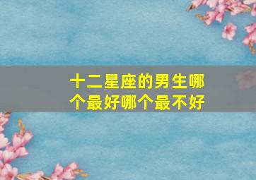 十二星座的男生哪个最好哪个最不好,十二个星座中哪个最好