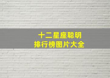 十二星座聪明排行榜图片大全,12星座智慧排行