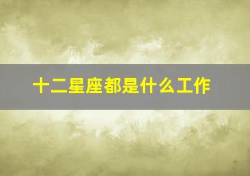 十二星座都是什么工作,十二星座分别做什么工作