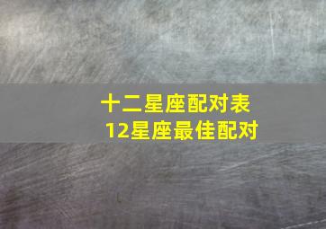 十二星座配对表12星座最佳配对,十二星座的最佳配对表最佳夫妻属相婚配表