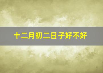 十二月初二日子好不好,十二月初二日子好吗