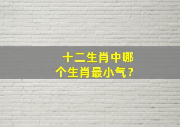 十二生肖中哪个生肖最小气？,什么生肖最小气?