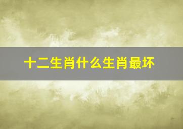 十二生肖什么生肖最坏,十二生肖哪个生肖最坏