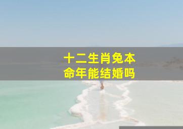 十二生肖兔本命年能结婚吗