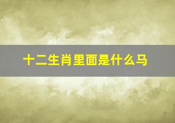 十二生肖里面是什么马,生肖中哪个是马