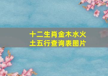 十二生肖金木水火土五行查询表图片,根据出生日期查五行命