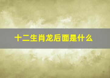 十二生肖龙后面是什么,十二生肖的排列顺序是什么