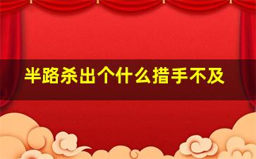 半路杀出个什么措手不及,半路杀出个什么措手不及什么生肖