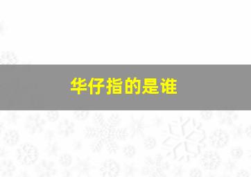 华仔指的是谁,华仔是什么