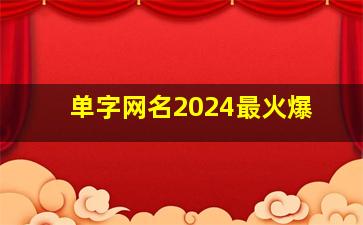 单字网名2024最火爆,单字网名2024最火爆男