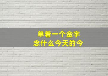 单着一个金字念什么今天的今